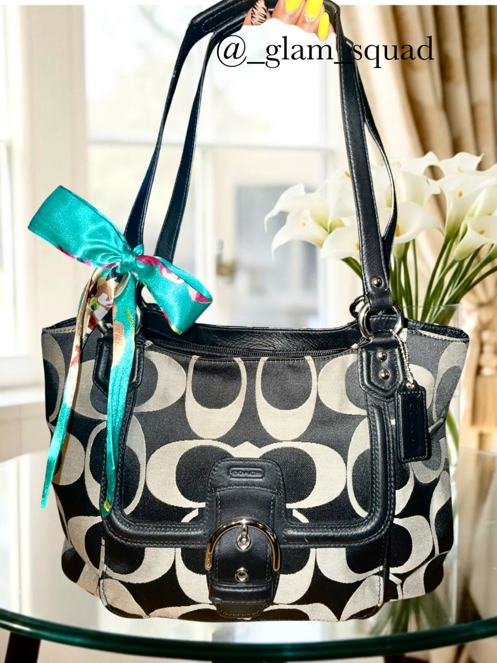 Coach Campbell Signature Belle Carryall Shoulder Bag